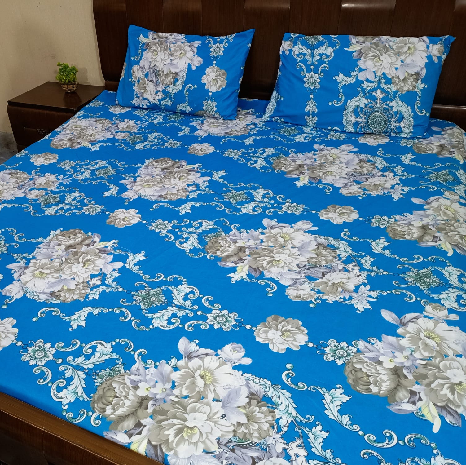 Printed Fitted Bedsheet – King Size