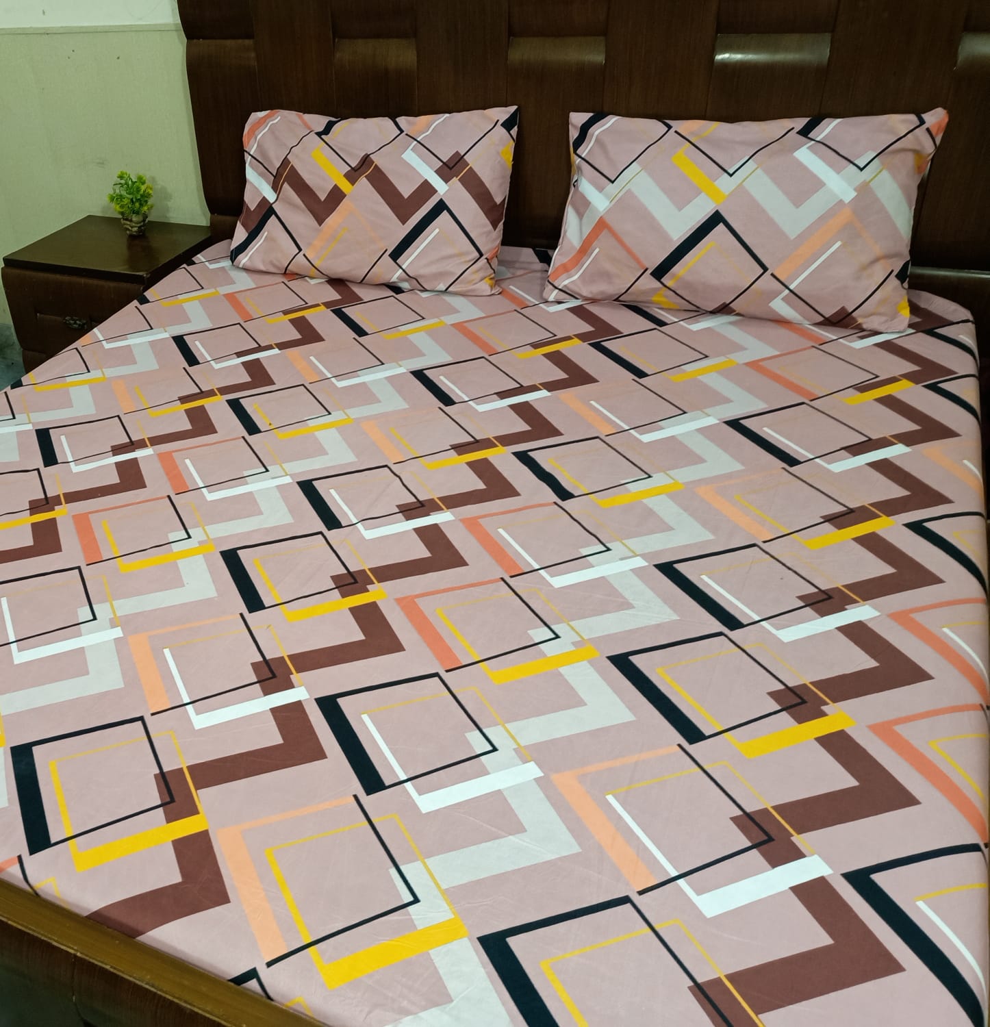 Printed Fitted Bedsheet – King Size
