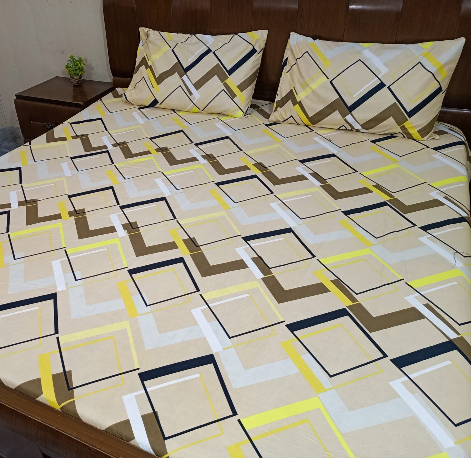 Printed Fitted Bedsheet – King Size